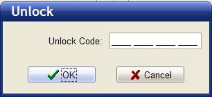 To display the Unlock window, click Unlock on the VersaPrint Menu.
