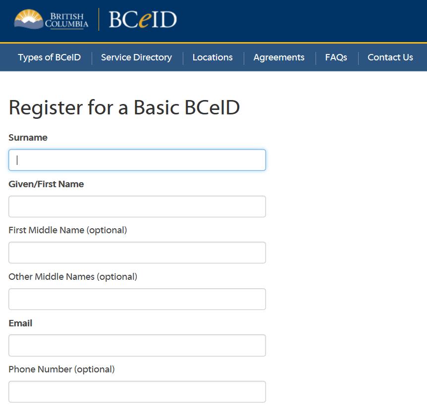 Getting Started: BCeID Sign Up