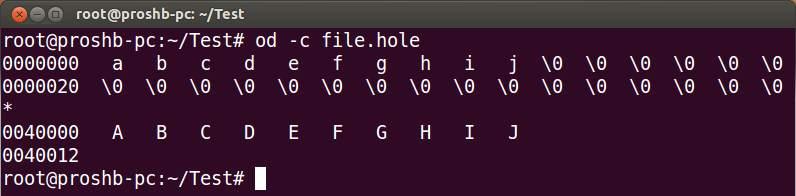 Hole File Contents of the hole file