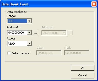 Emulator menu Trace Point The following Trace Point options are available: Option Access Range Address 1 Address 2 Table 13: Trace Point Description The access condition for the event.