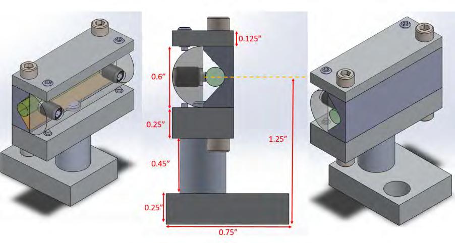 Figure 32 Custom designed laser rod mount As new parts were designed and added, and old parts were