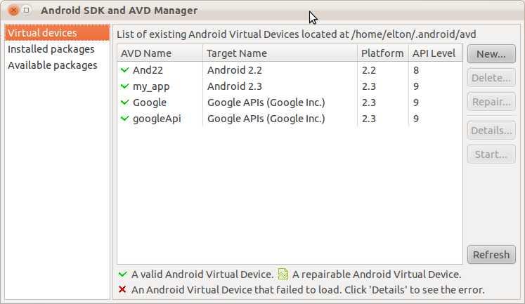 ANDROID Tools > Android Virtual Device Manager Create and