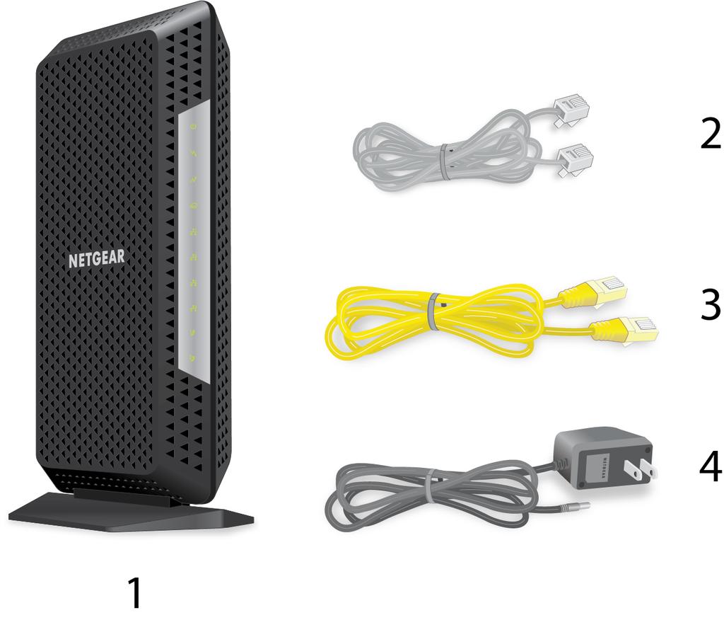 Unpack Your Cable Modem Your package contains the following items. Figure 1. Package contents 1.
