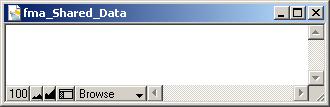 Getting Started Step 2: Configure Accounts for Shared Data 16. From the FileMaker Windows menu, select Show Window, and then select fma_shared_data. A small blank window appears. 17.