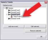 Timer event (associated with a generic event) listed in Generic Events window.