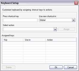 Assigning Custom Keyboard Shortcuts You are able to assign your own custom shortcut key combinations to particular actions in the NetGuard-EVS.