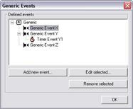 Generic Events Generic Events Window Note: Access to features in the Administrator application, including those described in the following, may require administrator rights.