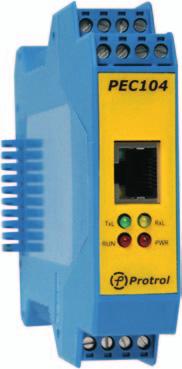 PEC104 is an intelligent interface for the remote protocols IEC60870-5- 104 and IEC60870-5-101.