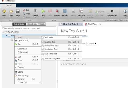 Test types in Test Manager