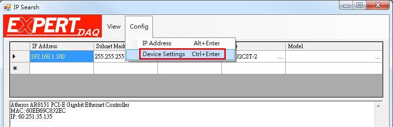 4.5 Configuration 4.5.1 Find out the IP search tool program EX9132CST.