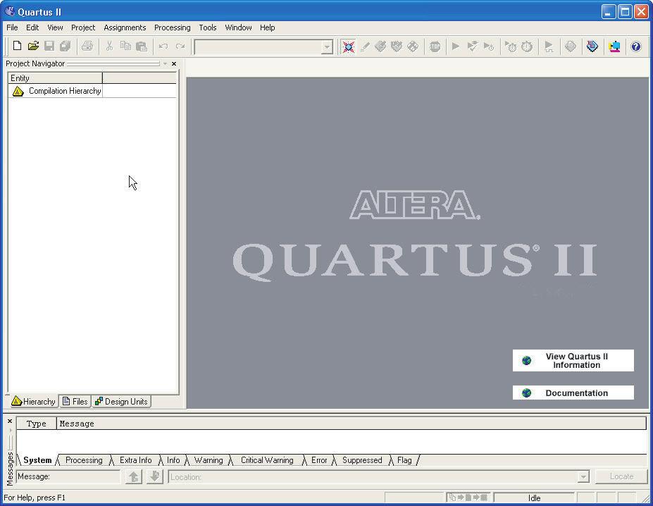 Launch the Quartus II Development Tool Start the Quartus II software (Figure A 1). Figure A 1.