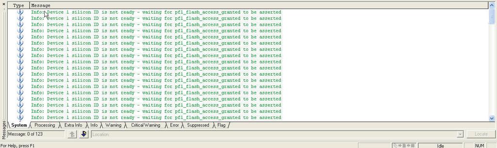 17. Click Start to program the PFL into the MAX II device as well as program the flash device with the FPGA image.