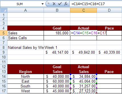 Clicking to insert cell references Excel also allows you to use your mouse to select the cell references you want to use in your formula by clicking on the desired cells, rather than having to type