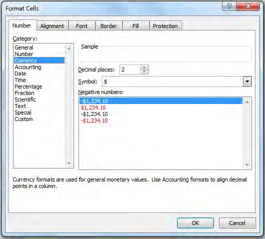Formatting Cells When a numeric value is entered in a cell it is formatted with the General style. This means that numbers display in integer format (eg 564), decimal format (eg 56.