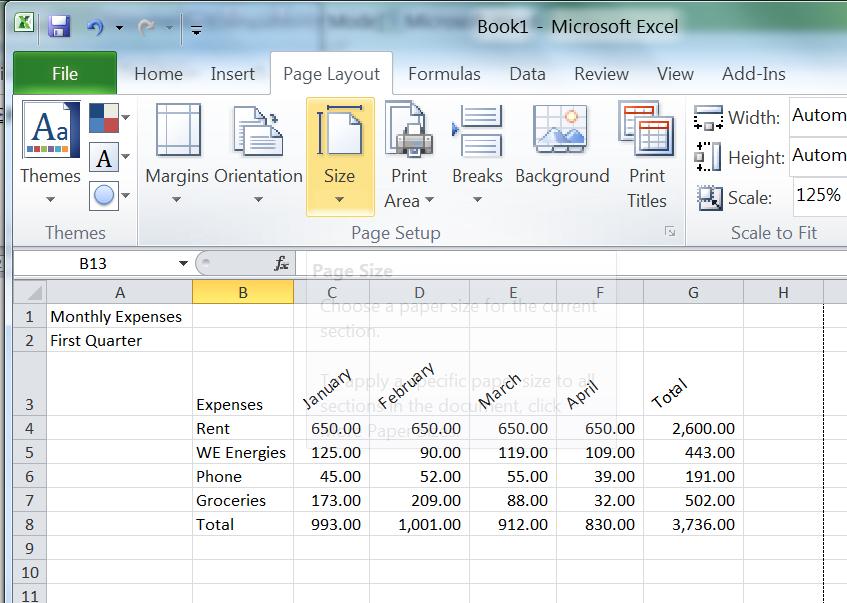 Adjusting the Page Layout After you have edited and formatted a spreadsheet you can make other adjustments such as changing the margins, modifying the orientation, or centering the spreadsheet on the