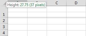Formatting Changing Row height Row height are changed in the same way as changing column widths, Row heights are