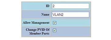 6. Create VLAN2 as pictured and select Update NOTE: For