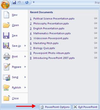 Customize PowerPoint PowerPoint 2007 offers a wide range of customizable options that allow you to make PowerPoint work the best for you.