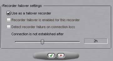 Example Recorder that is under failover protection, if inaccessible longer than 2 hours, the failover switch would happen.