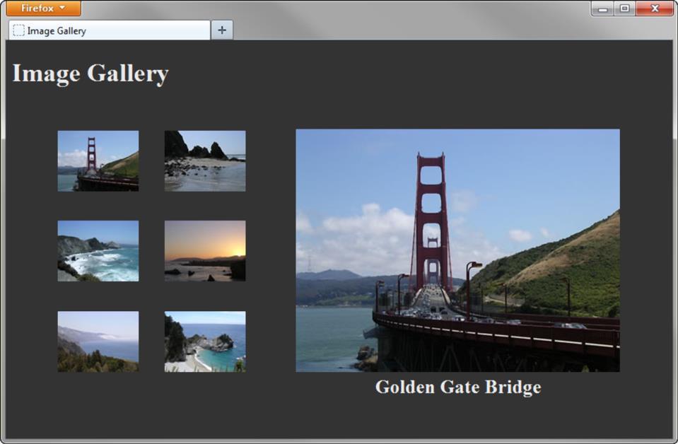 jquery Image Gallery <script> $(document).ready(function(){ $('#gallery a').click(function(){ var galleryhref = $(this).
