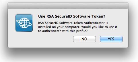 Software Token Authentication If the RSA SecureID Software Token Authenticator is installed, the AT&T Global Network Client