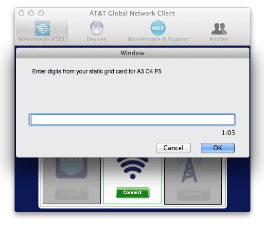 Generic Challenge/Response Authentication The AT&T Global Network Client includes support for generic challenge/response authentication, in addition to the New PIN and Next Card Code