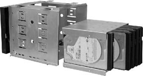 Shock-Resistant Screw. 2: Fix the other 5 hard disks with trays and add them to Drive Disk Enclosure, tighten the screws, and put them inside the chassis 2.2.3 Backplane and CPU Card Install 1: Open Hold-Down Clamp, Choose the proper backplane according to requirement, and Fix the backplane inside the chassis.