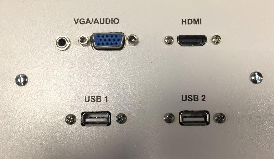 Connecting a USB device to the Lectern PC There are multiple ports available on the lectern display panel for you plug a USB memory stick in to should you need to access a document whilst using the