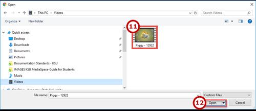 10. Click Choose a File to upload. Figure 8 - Choose a file to upload button 11.