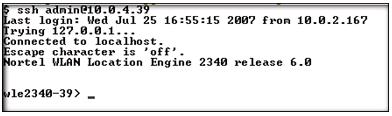 9 Using the Command-Line Interface WLAN Location Engine 2340 software operates an Avaya WLAN Location Engine 2340 (WLE2340). You can configure the WLE2340 with set, clear, and show commands.