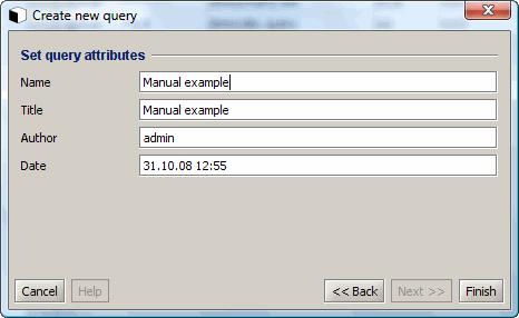 instantolap User Manual 2.7.0 Page 101 / 213 Selection the query-folder and -name 2.