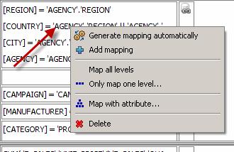 Page 168 / 213 instantolap User Manual 2.7.0 Then you can edit the item and enter the SQL-expression for the mapping.