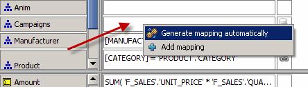 Page 170 / 213 instantolap User Manual 2.7.0 The context menu for an empty dimension-cell Open the context menu of the dimension mapping-cell and use the item "Generate mapping automatically.