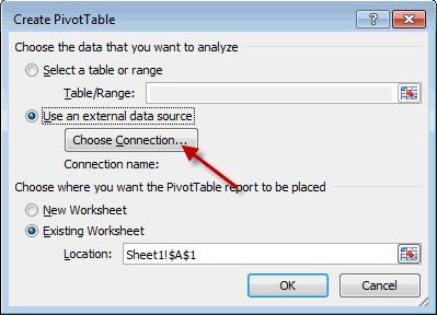 Now, Excel wants you to select the datasource for your pivot table.