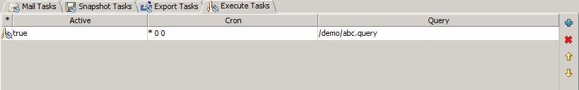 Export automations All snapshot tasks are display in a table with the following columns: Active: This flag indicates whether the automation is active or not.