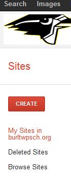 Accessing/Setting Up/Updating/Maintaining Google Sites 1) Use the top tool bar & click on sites.