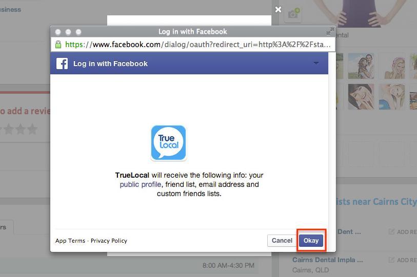 STEP 6: Click Login with Facebook.