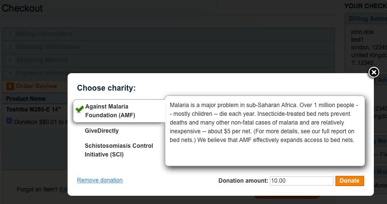If enabled, the customers will see the check-box on the last checkout step offering to donate a rounding of the order s