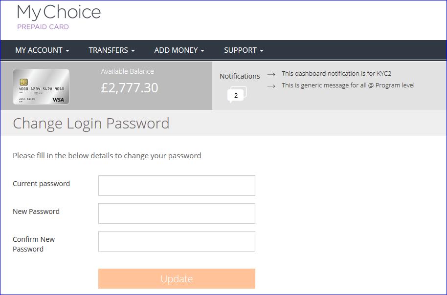 6.3 Change Password 1. Login to your account and navigate to Profile >> Change Password 2.