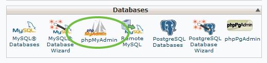 Once you click phpmyadmin, in the left column click on the database that is used for your original