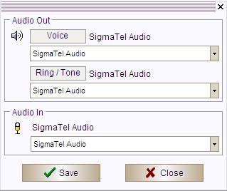 5.3.7 Audio Controls The Video/SoftPhone can control the audio input/output device employed. The device for audio input and output is selected in the Audio Device Controls screen, figure 5.3.7. The audio output device (received audio) can be defined separately for voice and ring signals.