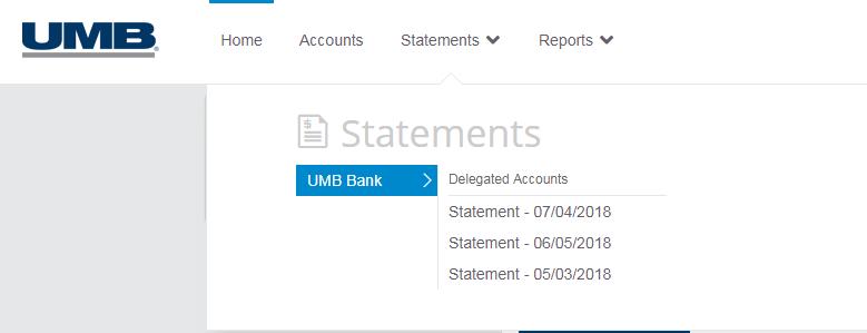 Select a statement date to view a listing of transactions for that statement period.