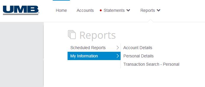 Reports The Reports module on the ribbon in UMB Commercial Card allows you to create reports built with specific search criteria beyond what is contained on your monthly statement.