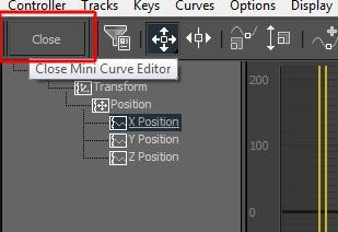 When you are finished editing your X axis curve, click the close