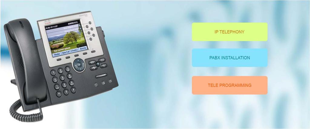 TELEPHONE & PABX SYSTEM Our company provides installations, upgrades and maintenance services for PABX/PBX Telephony and PABX/PBX phone systems using VOIP.