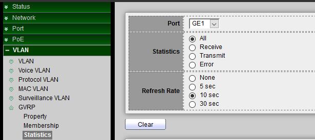 7.3 Statistics When enable and set GVRP function then administrator