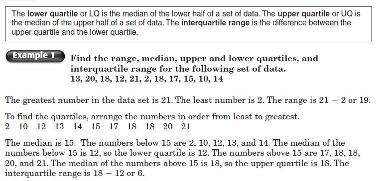 Objective: Statistics The mean, median, and mode are measures of central tendency. To calculate the mean of a set of data, find the average.