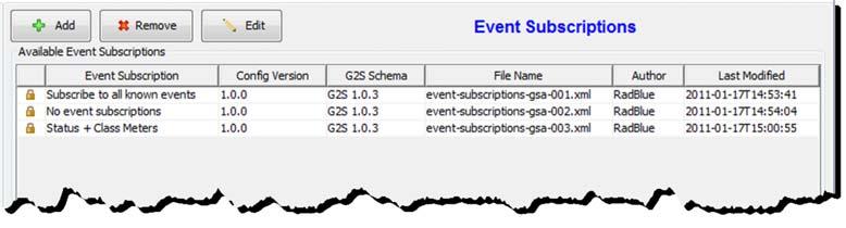 Using Components Using Event Subscriptions Event Subscriptions let you create event subscription files that can be used in the startup algorithm or custom scripts.