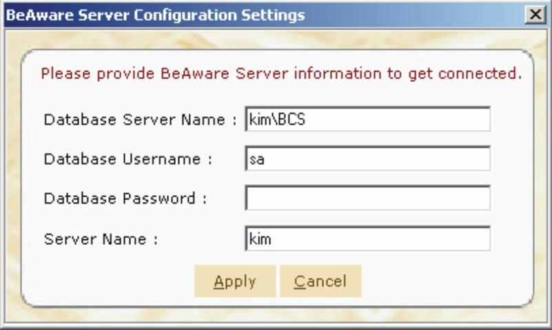 Enter the Username and Password and click on the Login button. This will enable you to login to the BeAware Admin Console.