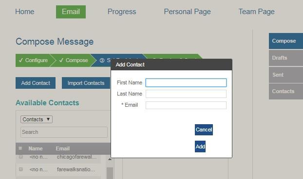 Add Individual Contact To add names and addresses one at a time, click Add Contact.